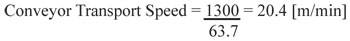 Conveyor Transport Speed Equation Example
