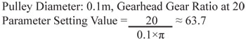 Parameter Setting Value Example Equation