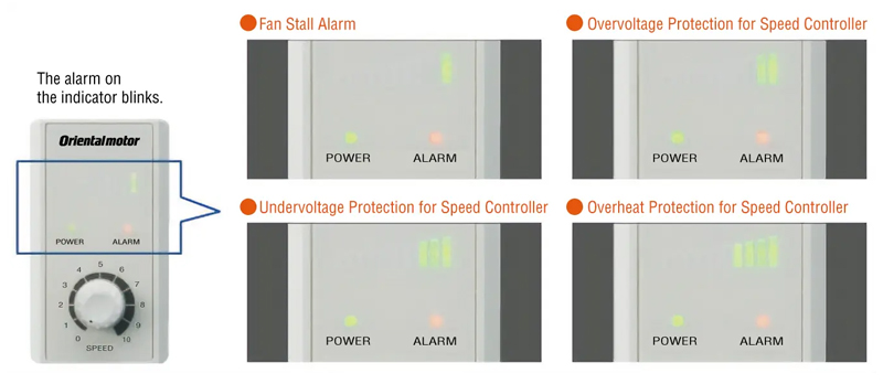 Fan Speec Controller Alarm Indicator Blinks